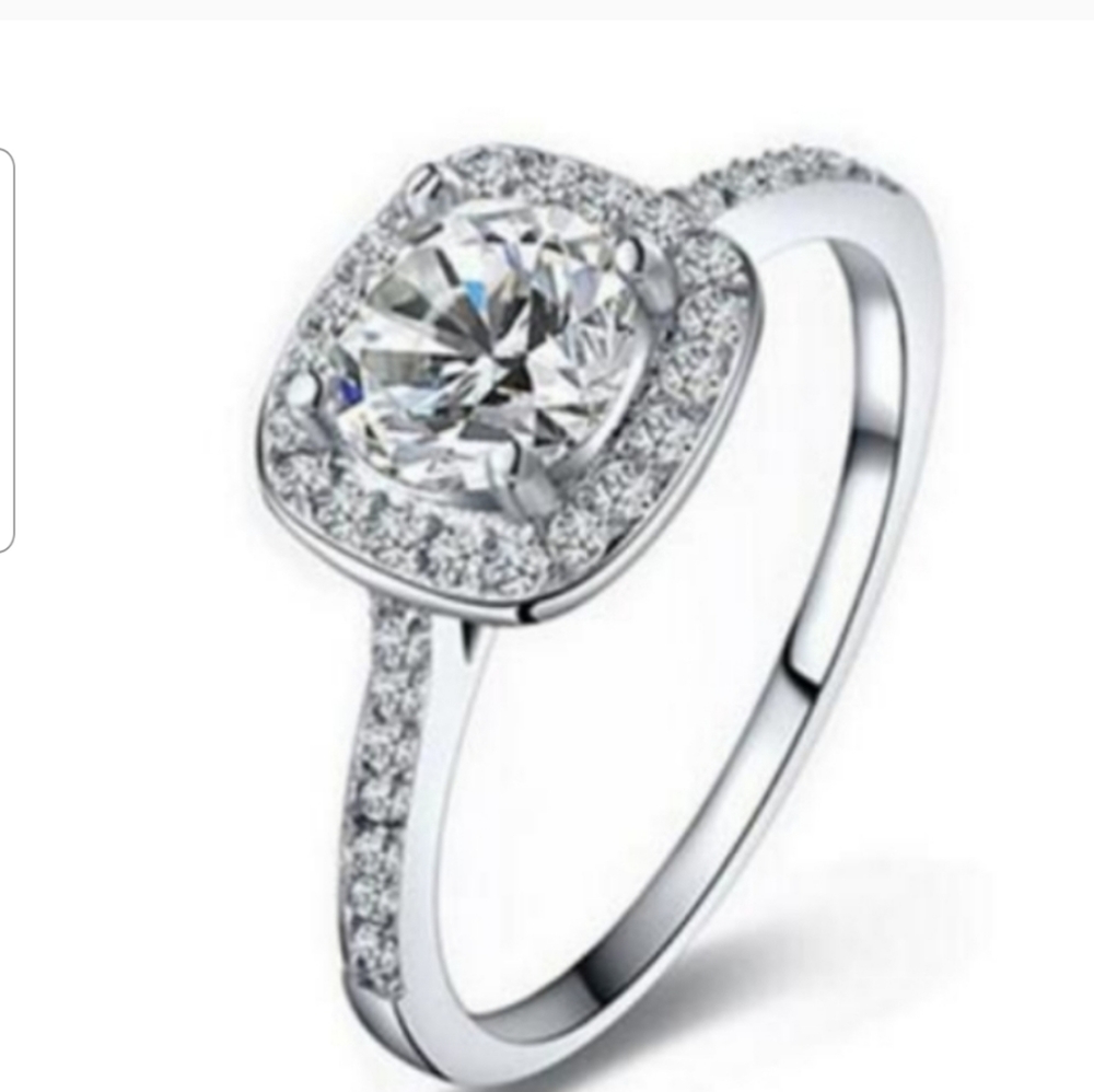 Platinum 2ct Round Cushion Cut Diamond AAA CZ